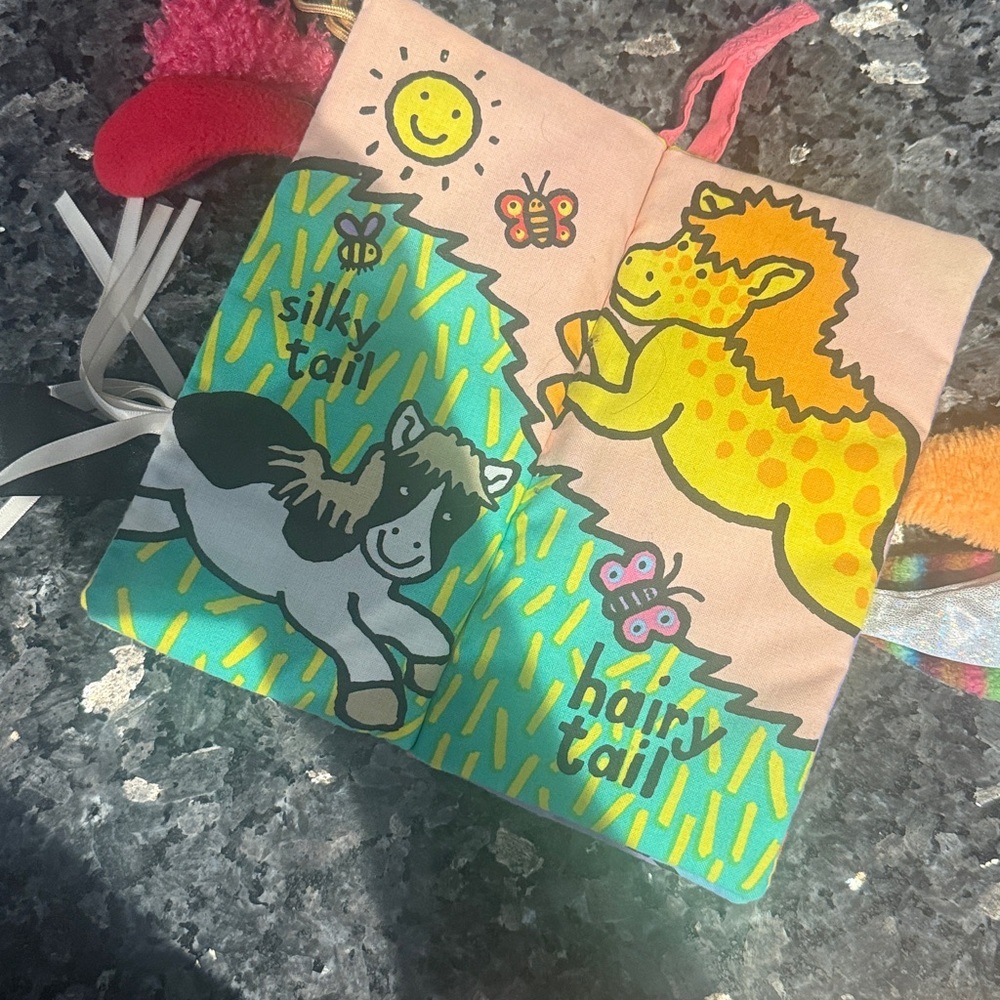 Jellycat Pony Tails sensory cloth book for babies - Picture 4 of 9